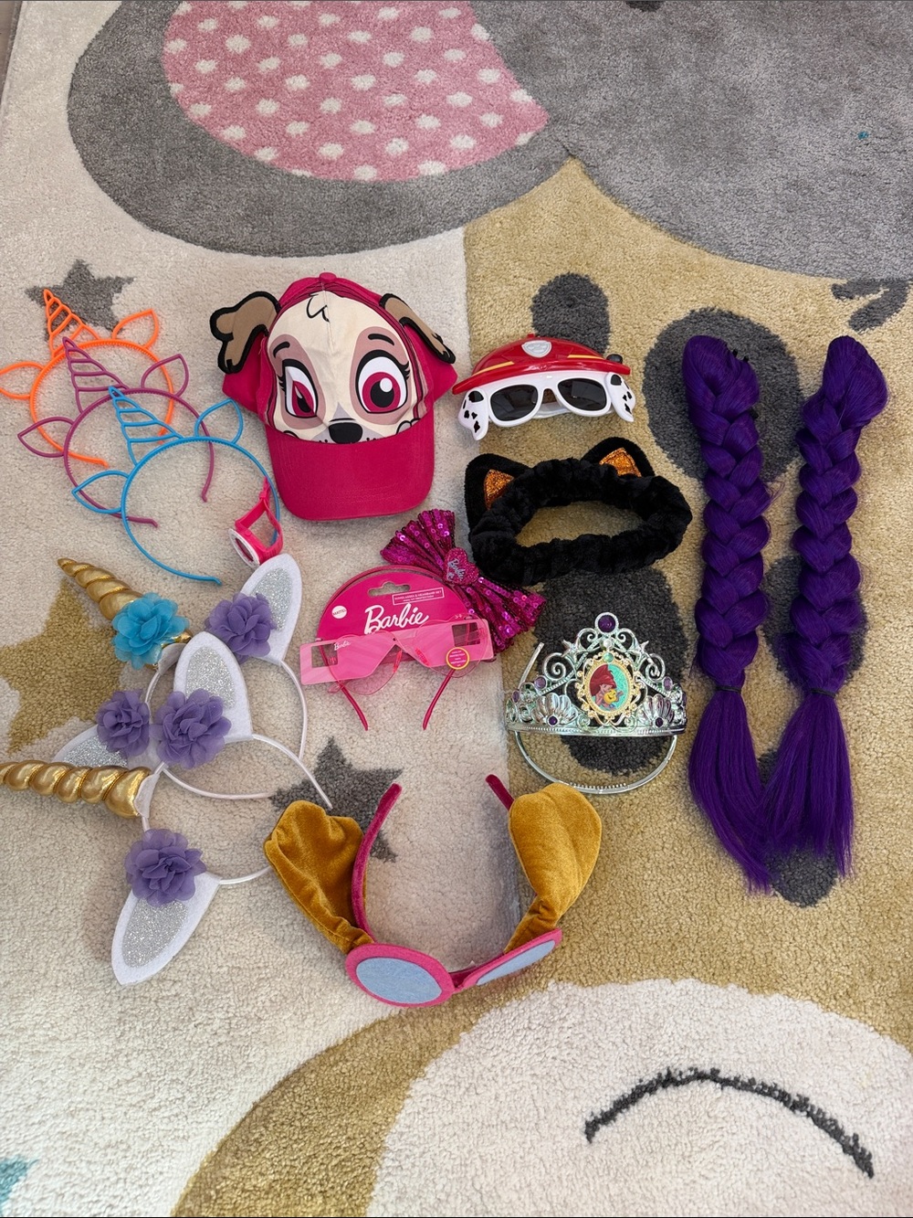 Kids Dress-Up Hat & Accessory Bundle - Pink, Purple, Gold